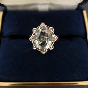 Sterling silver White Topaz ring size 7.